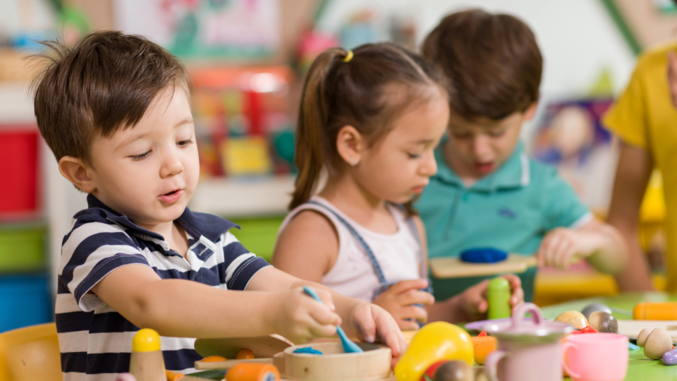 Young children learning through play.
